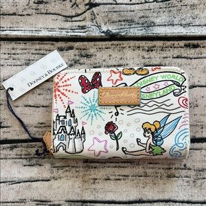 Dooney & Bourke Sketch Wallet - White and Multicolor NWT featuring Tinkerbell